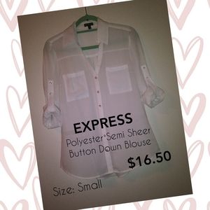 Express Semi sheer polyester button down